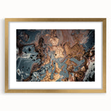 High-End Abstract Canvas Prints – Elegant Blue Gray & Gold Art