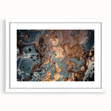 High-End Abstract Canvas Prints – Elegant Blue Gray & Gold Art