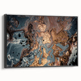 High-End Abstract Canvas Prints – Elegant Blue Gray & Gold Art