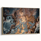 High-End Abstract Canvas Prints – Elegant Blue Gray & Gold Art