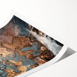 High-End Abstract Canvas Prints – Elegant Blue Gray & Gold Art