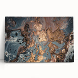 High-End Abstract Canvas Prints – Elegant Blue Gray & Gold Art