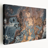 High-End Abstract Canvas Prints – Elegant Blue Gray & Gold Art