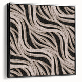 Earthen Harmony Abstracts - Flowing Line Art in Beige and Black
