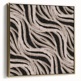 Earthen Harmony Abstracts - Flowing Line Art in Beige and Black