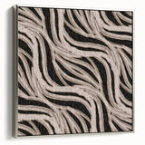 Earthen Harmony Abstracts - Flowing Line Art in Beige and Black