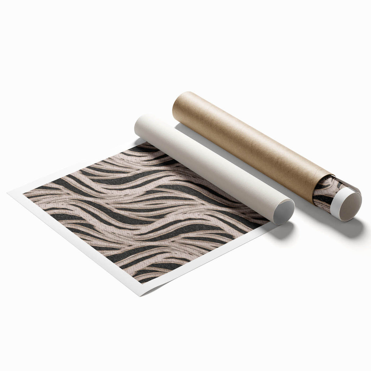 Earthen Harmony Abstracts - Flowing Line Art in Beige and Black
