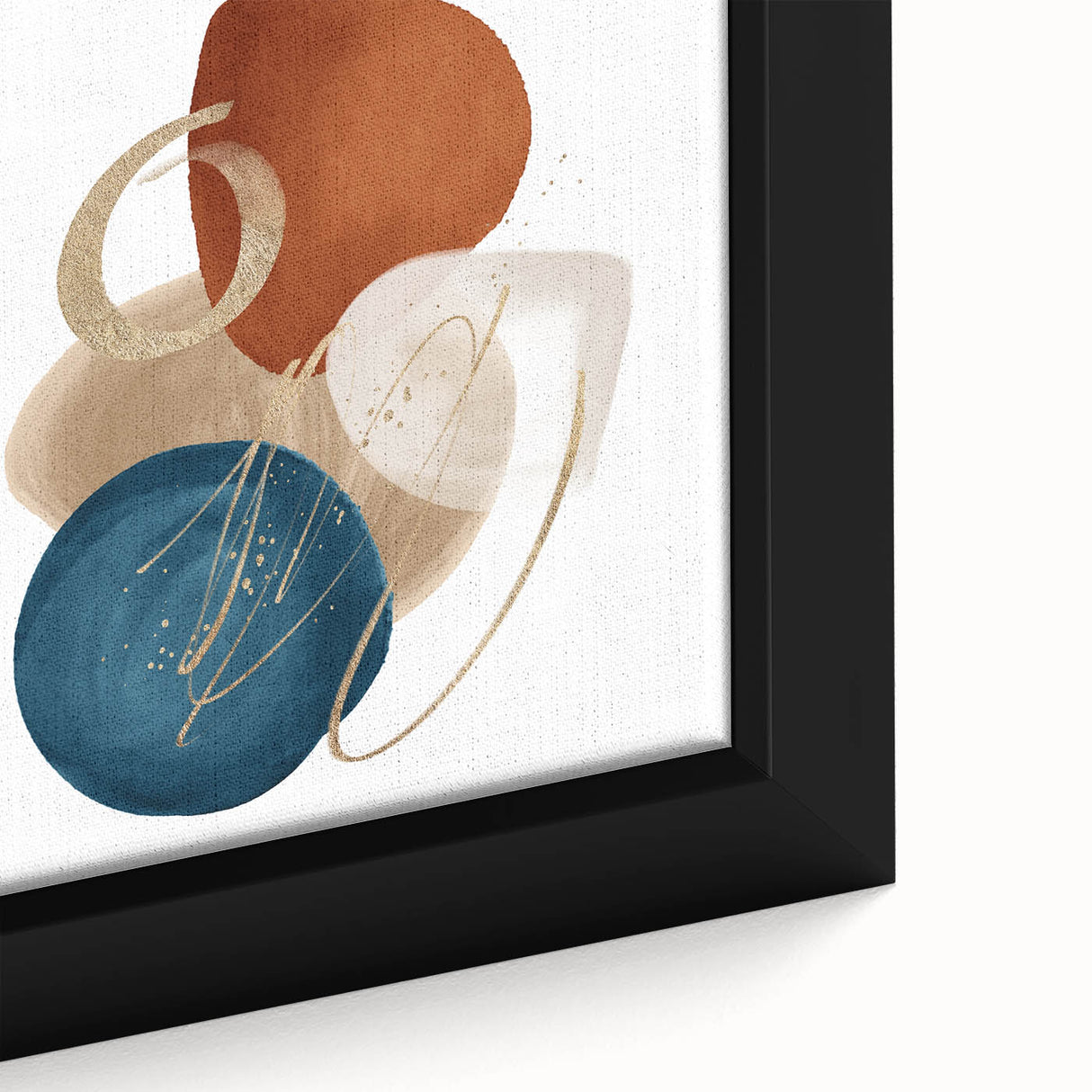 Geometric Minimalist Abstract Wall Art – Teal, Beige & Orange Print