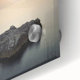 Minimalist Coastal Landscape Art – Serene Ocean Rock Scene Print