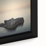 Minimalist Coastal Landscape Art – Serene Ocean Rock Scene Print