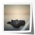 Minimalist Coastal Landscape Art – Serene Ocean Rock Scene Print