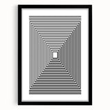 Modern Abstract Wall Art – Optical Illusion Black & White Print