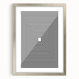 Modern Abstract Wall Art – Optical Illusion Black & White Print