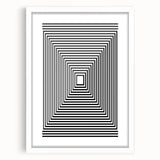 Modern Abstract Wall Art – Optical Illusion Black & White Print