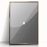 Modern Abstract Wall Art – Optical Illusion Black & White Print