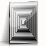 Modern Abstract Wall Art – Optical Illusion Black & White Print