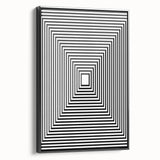Modern Abstract Wall Art – Optical Illusion Black & White Print