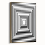 Modern Abstract Wall Art – Optical Illusion Black & White Print