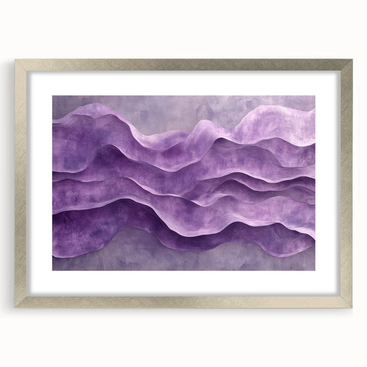 Contemporary Abstract Art Pieces – Lavender & Plum Wave Texture