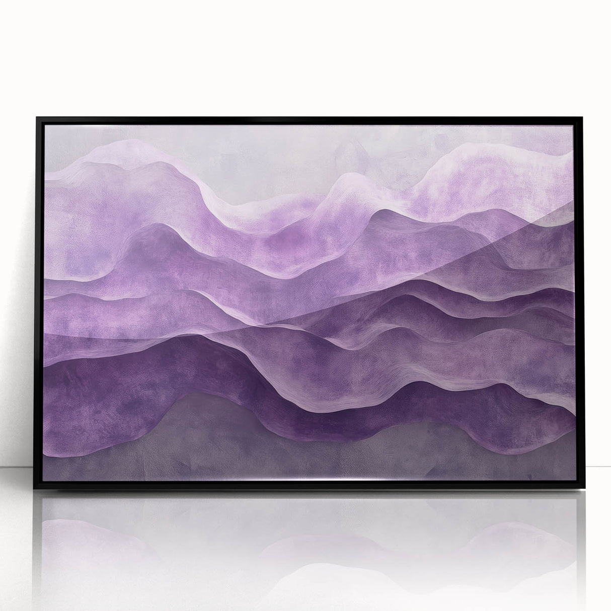 Contemporary Abstract Art Pieces – Lavender & Plum Wave Texture