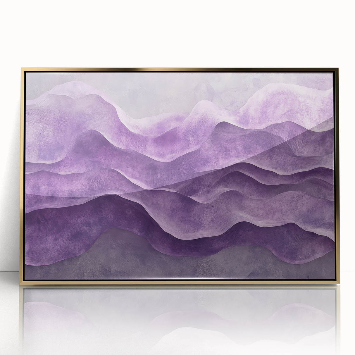 Contemporary Abstract Art Pieces – Lavender & Plum Wave Texture