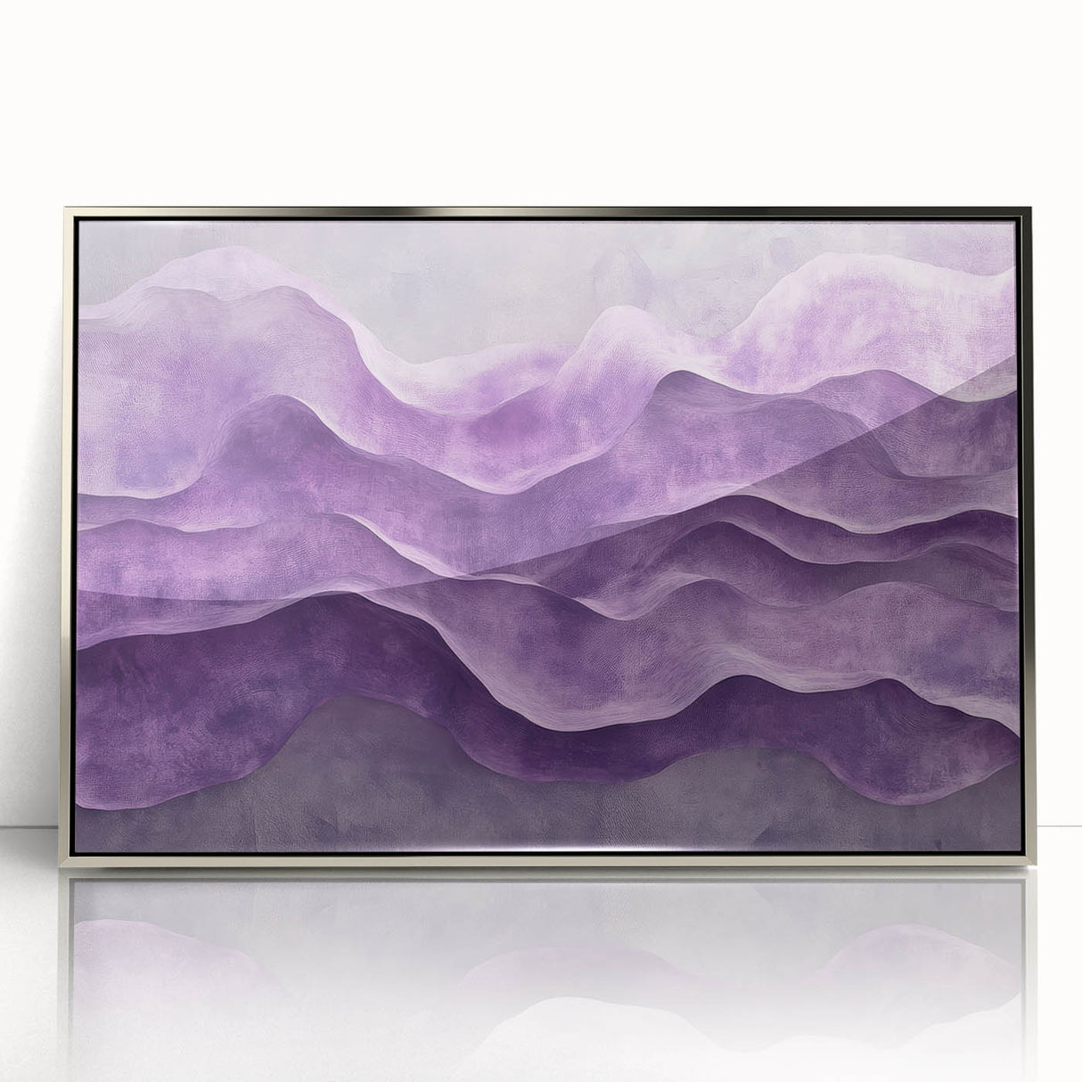 Contemporary Abstract Art Pieces – Lavender & Plum Wave Texture
