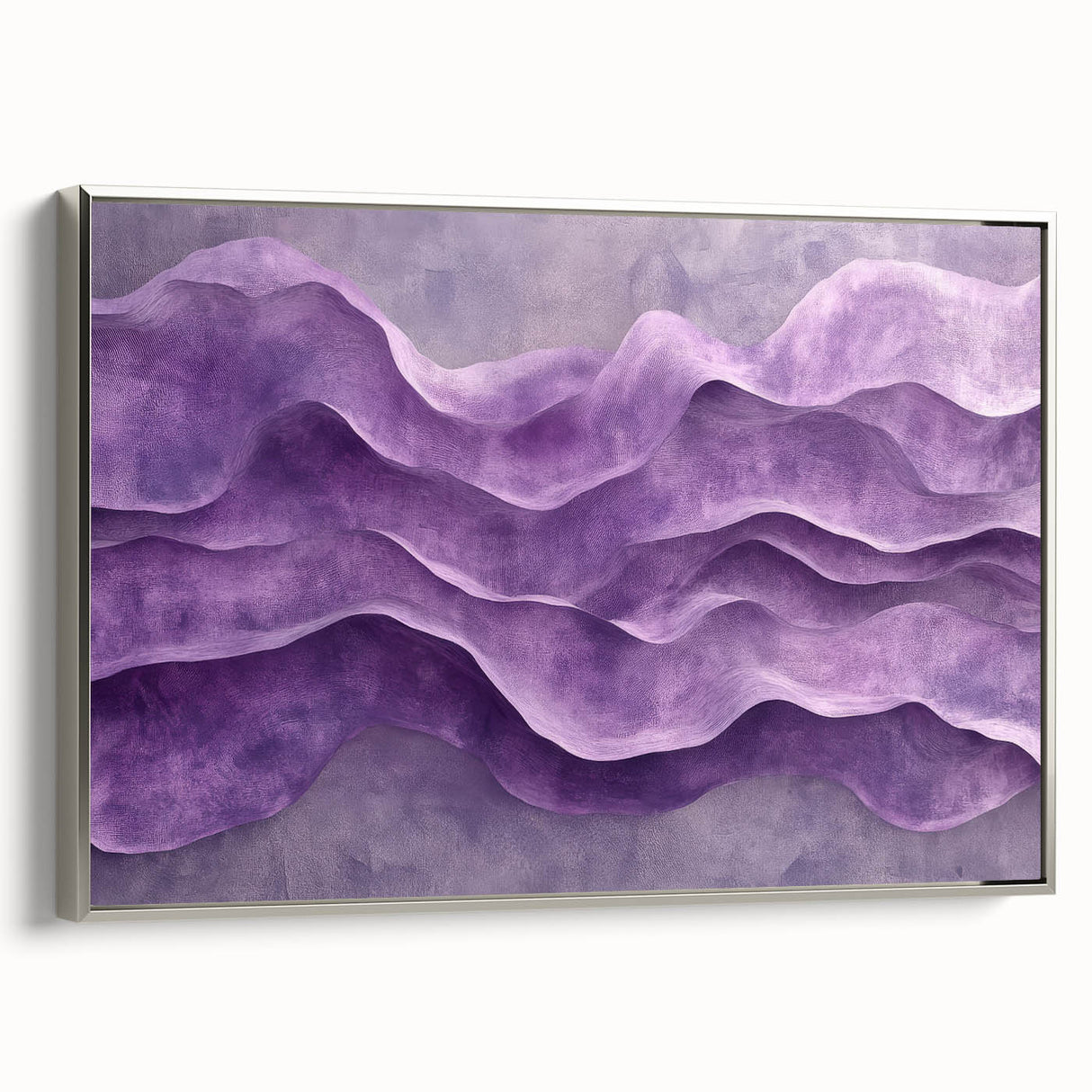 Contemporary Abstract Art Pieces – Lavender & Plum Wave Texture