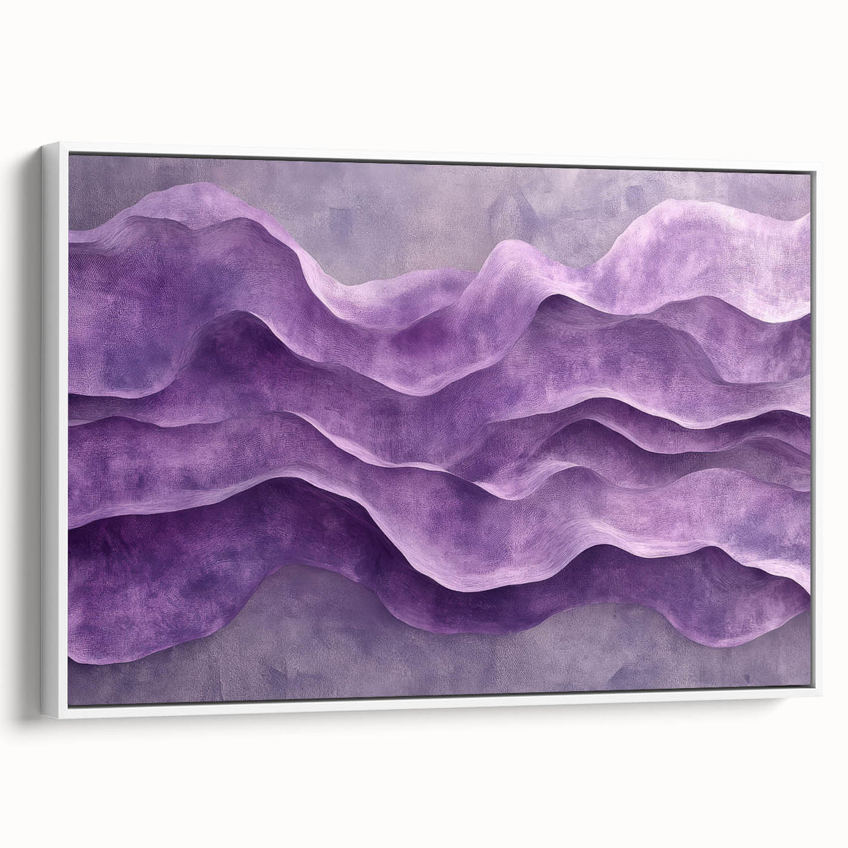Contemporary Abstract Art Pieces – Lavender & Plum Wave Texture