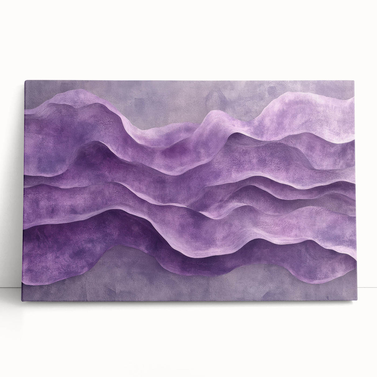 Contemporary Abstract Art Pieces – Lavender & Plum Wave Texture