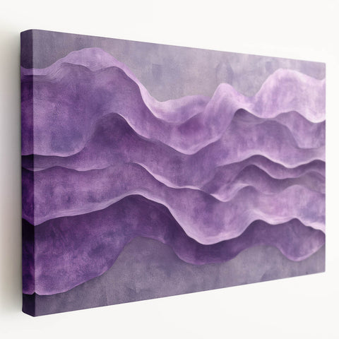 Contemporary Abstract Art Pieces – Lavender & Plum Wave Texture