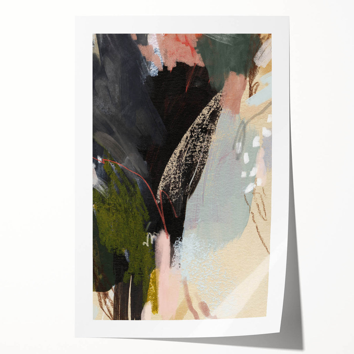 Earthen Harmony Abstracts - Bold Brushstroke Abstract Art in Earth Tones