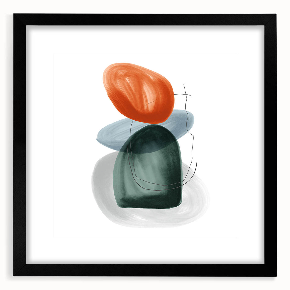 Modern Geometric Wall Decor – Minimalist Orange and Green Art Print