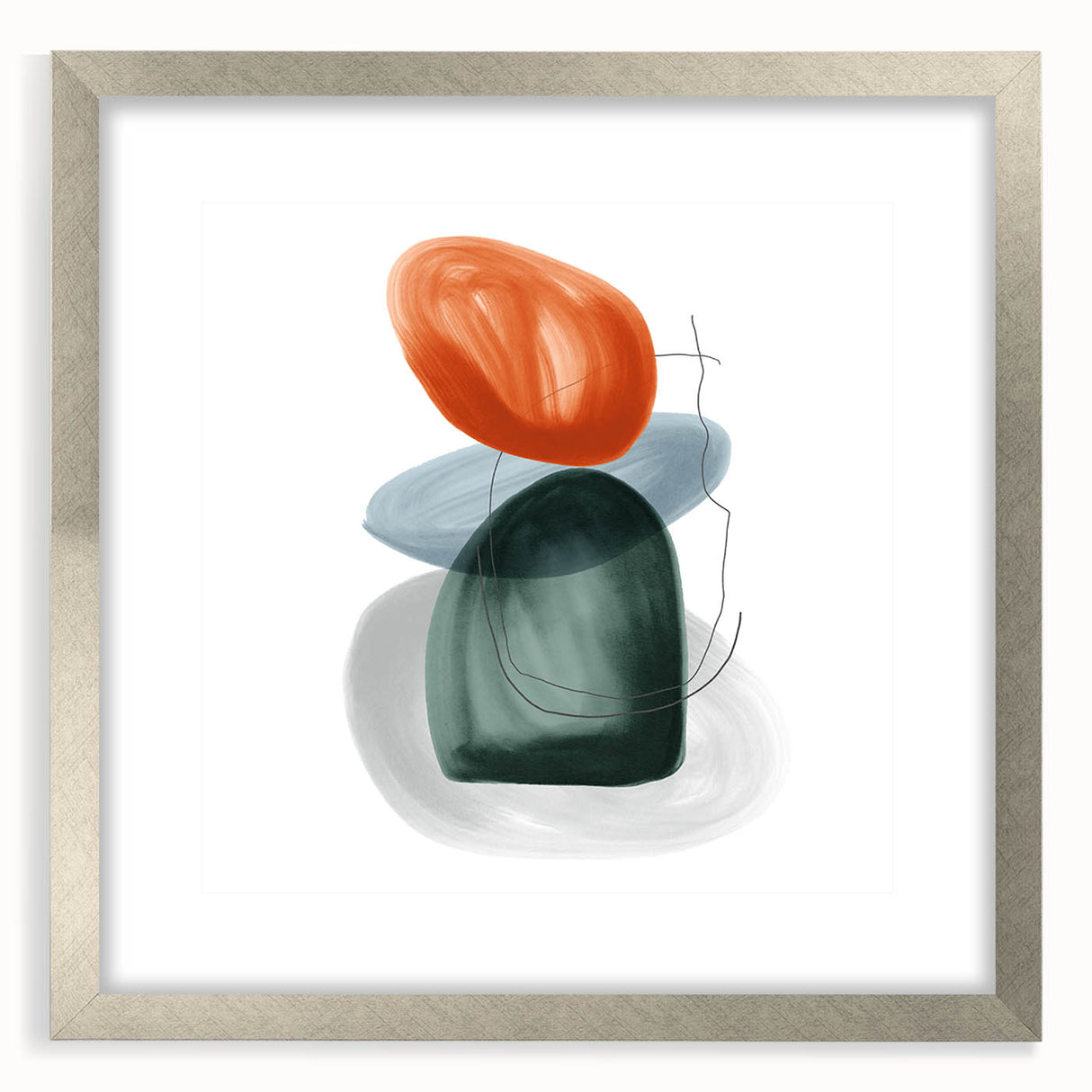 Modern Geometric Wall Decor – Minimalist Orange and Green Art Print