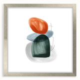 Modern Geometric Wall Decor – Minimalist Orange and Green Art Print