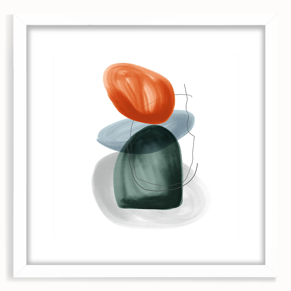 Modern Geometric Wall Decor – Minimalist Orange and Green Art Print