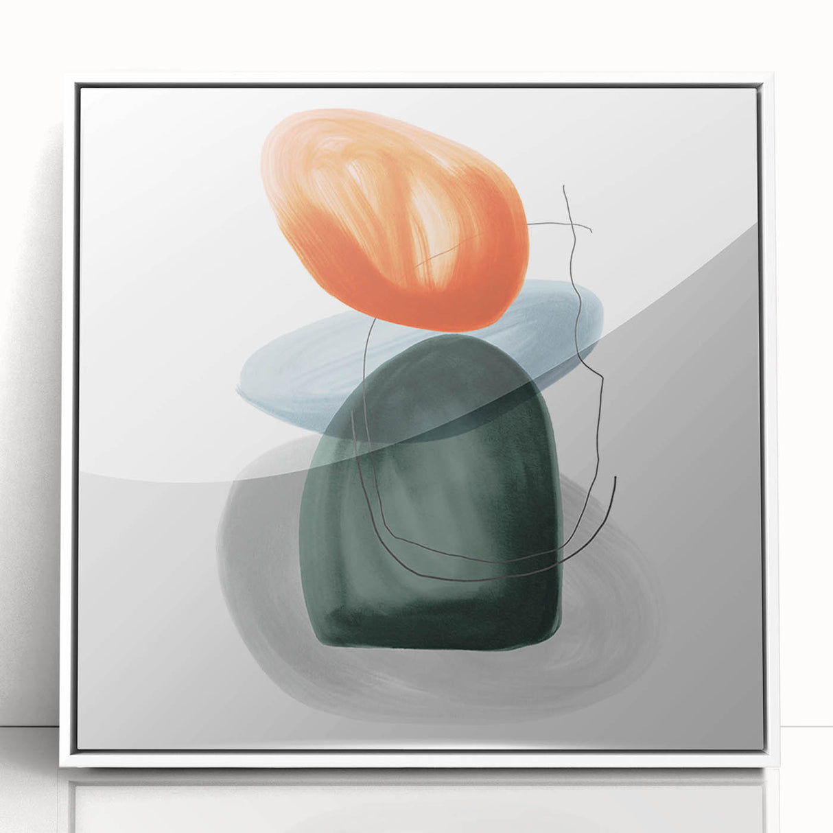 Modern Geometric Wall Decor – Minimalist Orange and Green Art Print