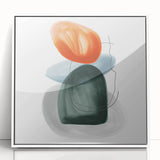Modern Geometric Wall Decor – Minimalist Orange and Green Art Print