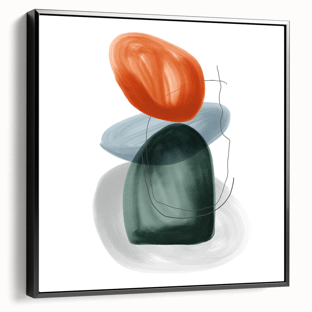 Modern Geometric Wall Decor – Minimalist Orange and Green Art Print