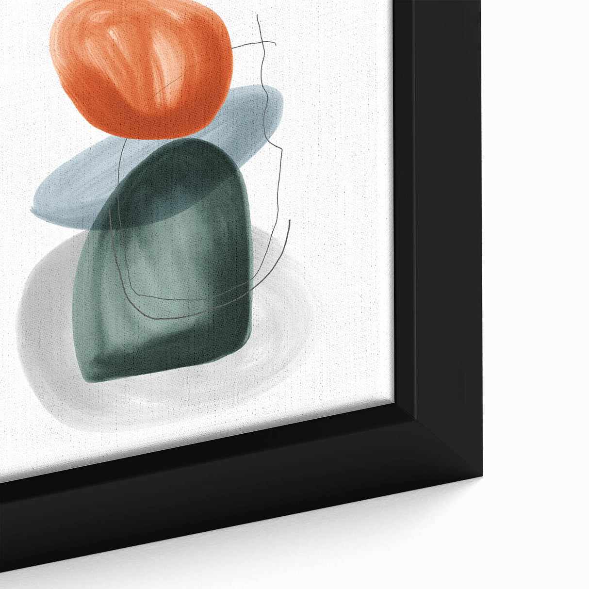 Modern Geometric Wall Decor – Minimalist Orange and Green Art Print