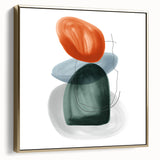 Modern Geometric Wall Decor – Minimalist Orange and Green Art Print