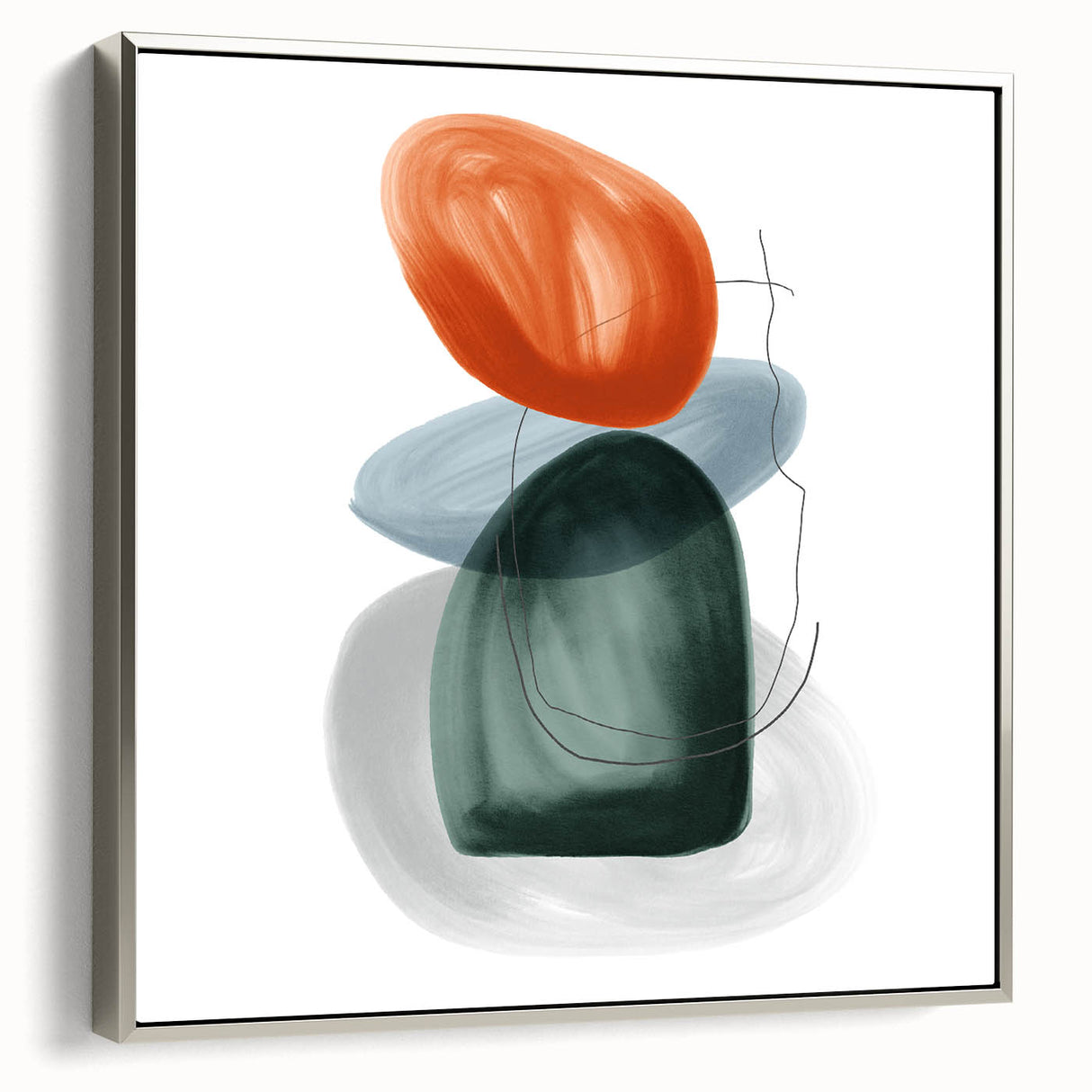 Modern Geometric Wall Decor – Minimalist Orange and Green Art Print