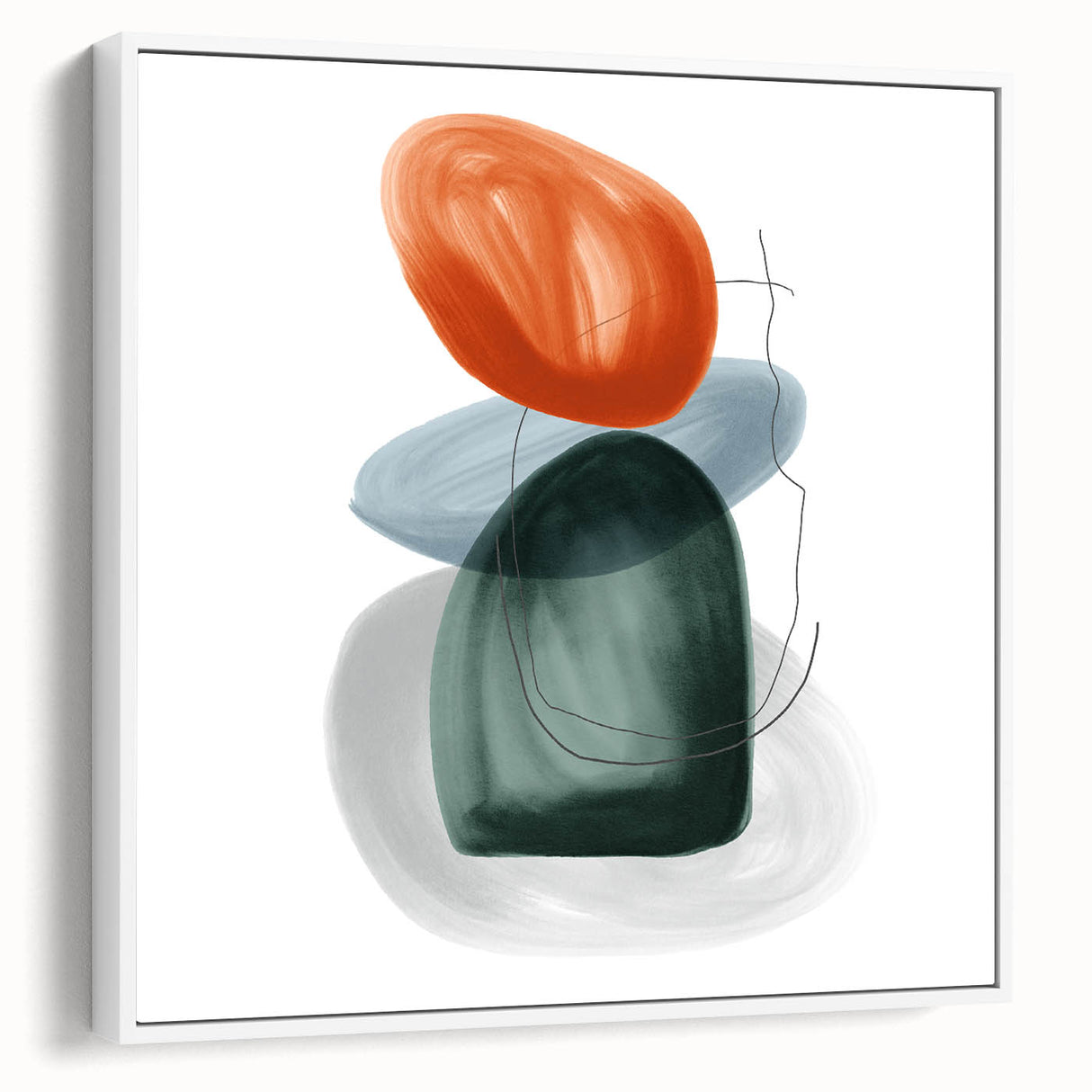 Modern Geometric Wall Decor – Minimalist Orange and Green Art Print