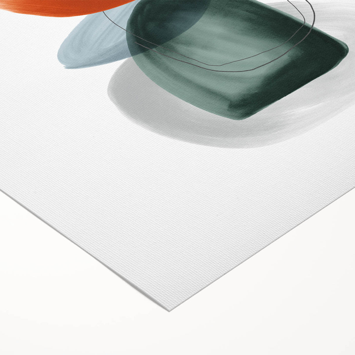 Modern Geometric Wall Decor – Minimalist Orange and Green Art Print