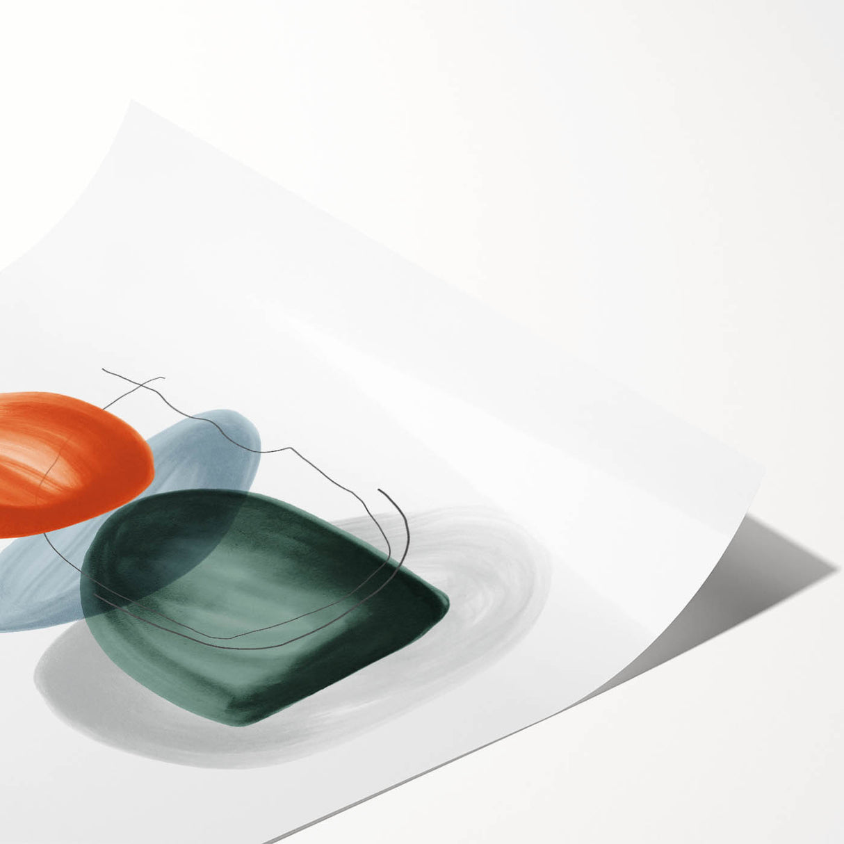 Modern Geometric Wall Decor – Minimalist Orange and Green Art Print