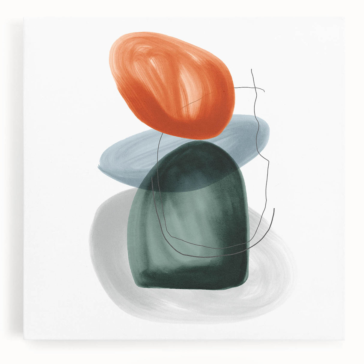 Modern Geometric Wall Decor – Minimalist Orange and Green Art Print