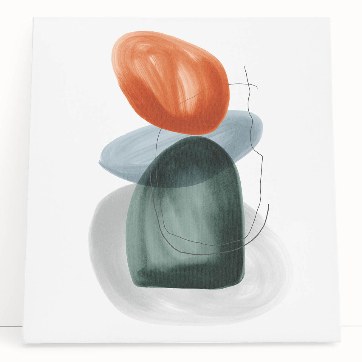 Modern Geometric Wall Decor – Minimalist Orange and Green Art Print