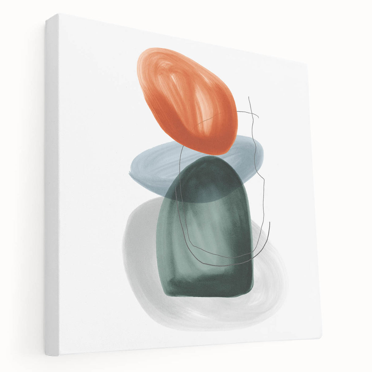 Modern Geometric Wall Decor – Minimalist Orange and Green Art Print