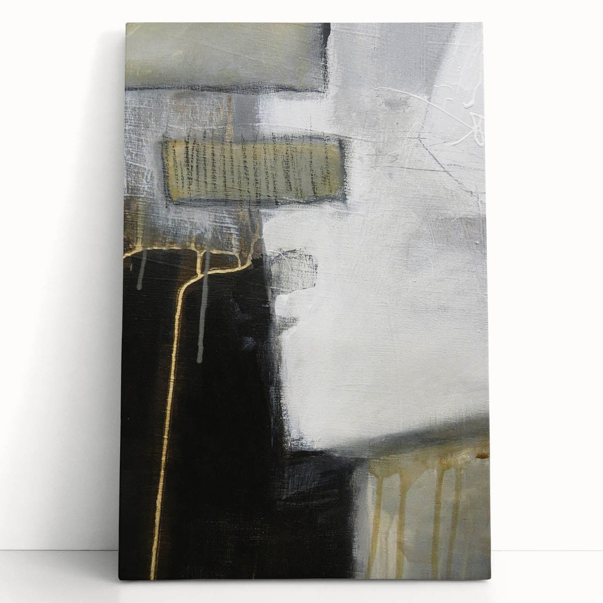 Black and White Moody Modern Wall Art – Abstract Canvas Print