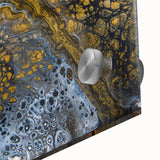 Elegant Abstract Fluid Canvas – Modern Gold & Black Wall Art