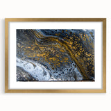Elegant Abstract Fluid Canvas – Modern Gold & Black Wall Art